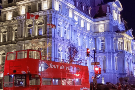 Montreal: Double-Decker Guided Bus Tour at Night